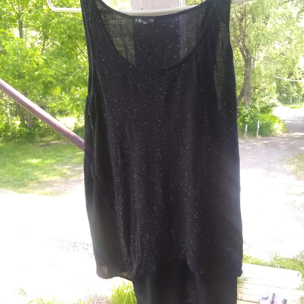 **Express Women's Black Sheer Tank Top